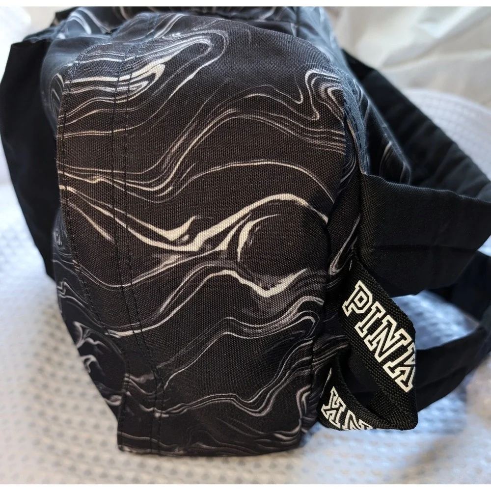 Pink Campus Backpack Victoria's Secret Black & White Marbled Logo Travel Bag 15
